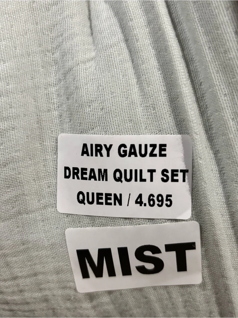 Organic Airy Gauze Dream Quilt Full/Queen in Mist